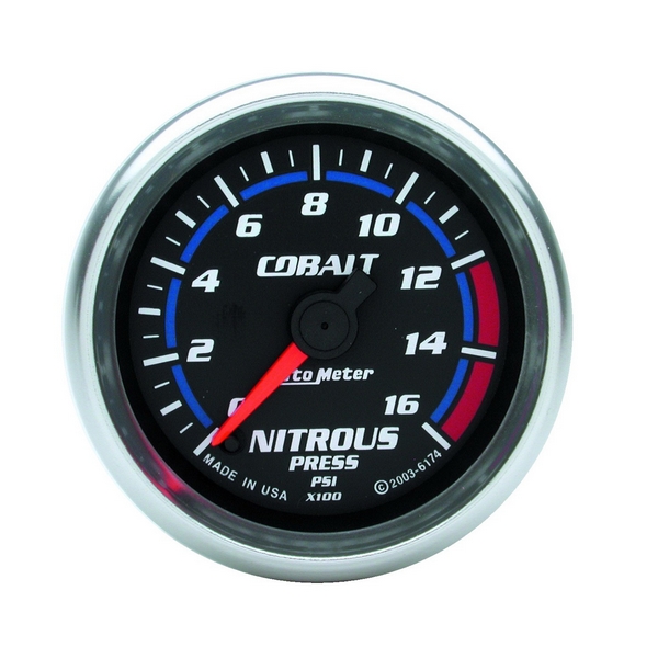 2-1/16" NITROUS PRESSURE, 0-1600 PSI, COBALT